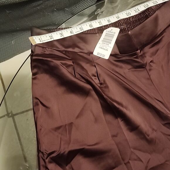 New Purple Wide Leg Satin High Rise Pant - Picture 5 of 8